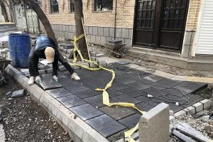 پیشرفت پروژه سنگفرش تربیت غربی در منطقه ۸