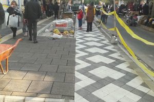 آغاز عملیات سنگفرش در ضلع شمالی تربیت غربی (بالا تربیت)