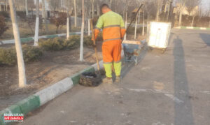 پاکسازی گسترده معابر منطقه ۹ تبریز به همت نیروهای خدمات شهری