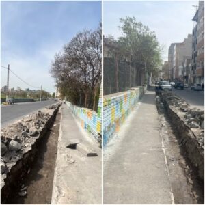 اجرای عملیات اصلاح جداول در کوچه حسن با هدف هدایت اصولی آب‌های سطحی