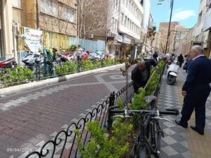 ساماندهی و بازپیرایی فضای سبز پیاده‌راه ارک