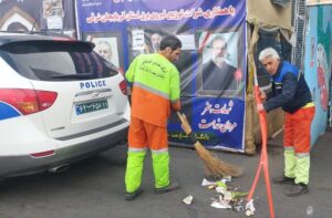 چهل و دو روز خدمت بی‌منت پاکبانان شهرداری منطقه ۸ در حمایت از نظام، شهدا و قهرمانان نظامی کشور