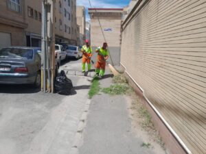 پاکسازی اساسی معابر شهرک یاغچیان توسط شهرداری منطقه ۲ تبریز