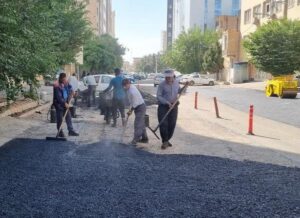 اجرای لکهگیری و آسفالتریزی ۸۰ تنی در خیابان دمشقیه