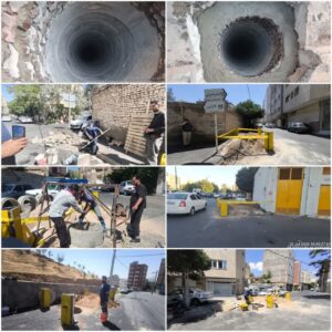 اجرای عملیات حفر ۶ حلقه چاه جذبی در کوی کشاورز و کوی شهدا